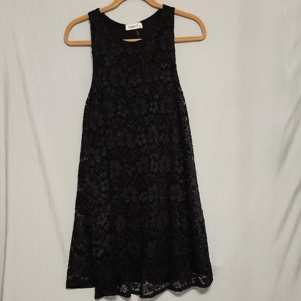 Ginger G Halter A-line Mini Lace Dress NWT